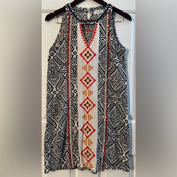 THML Anthropologie Boho Multicolor Round Neck Sleeveless Knee Length Dress XS 2 - Picture 1 of 10